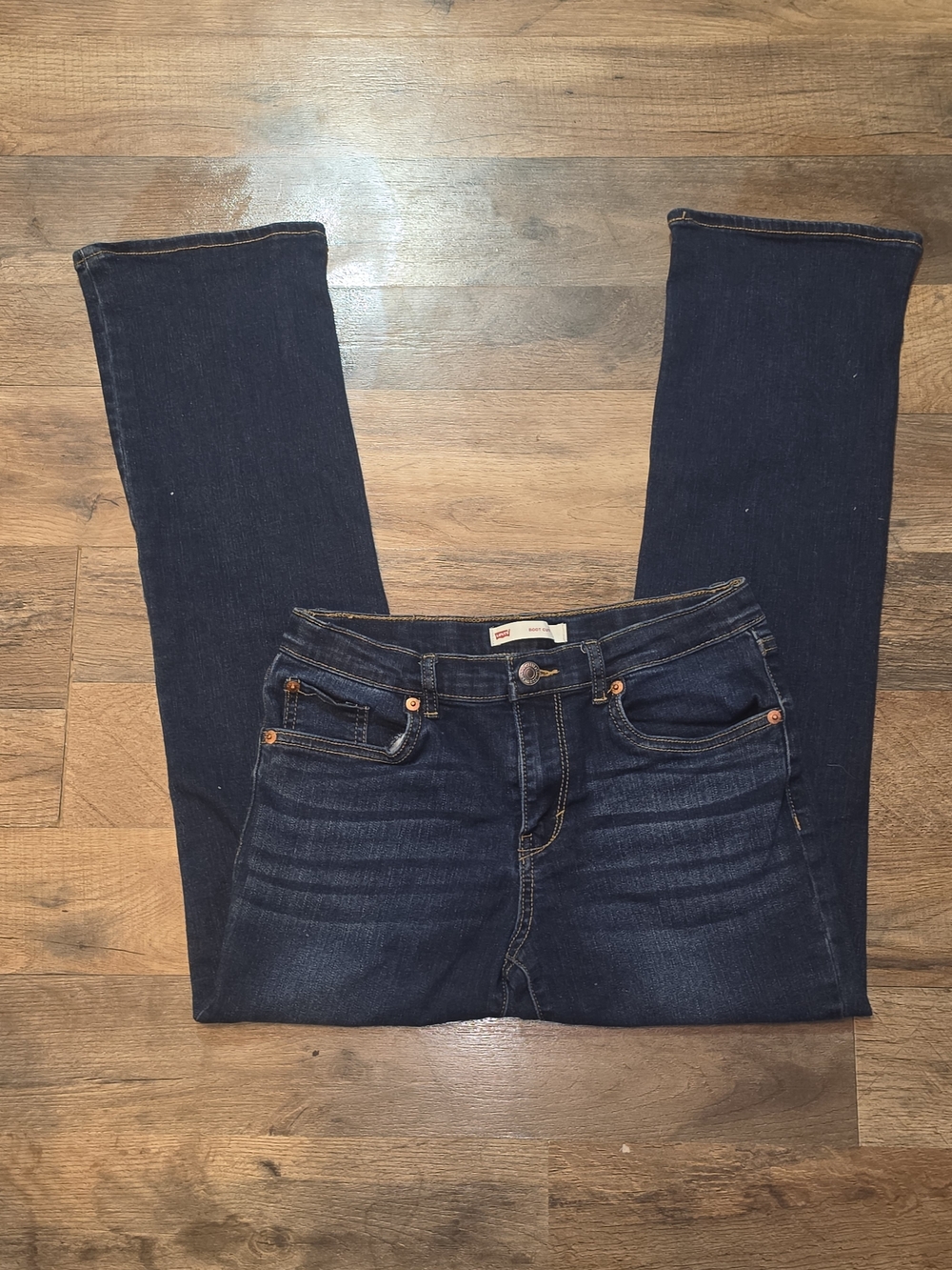 Levi's Kids Adjustable Waist Bootcut Jeans Dark Wash Size 14 Reg